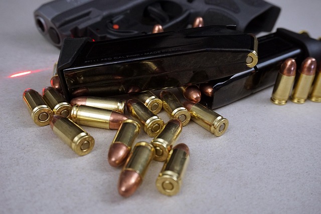The gun and gold bullets. 